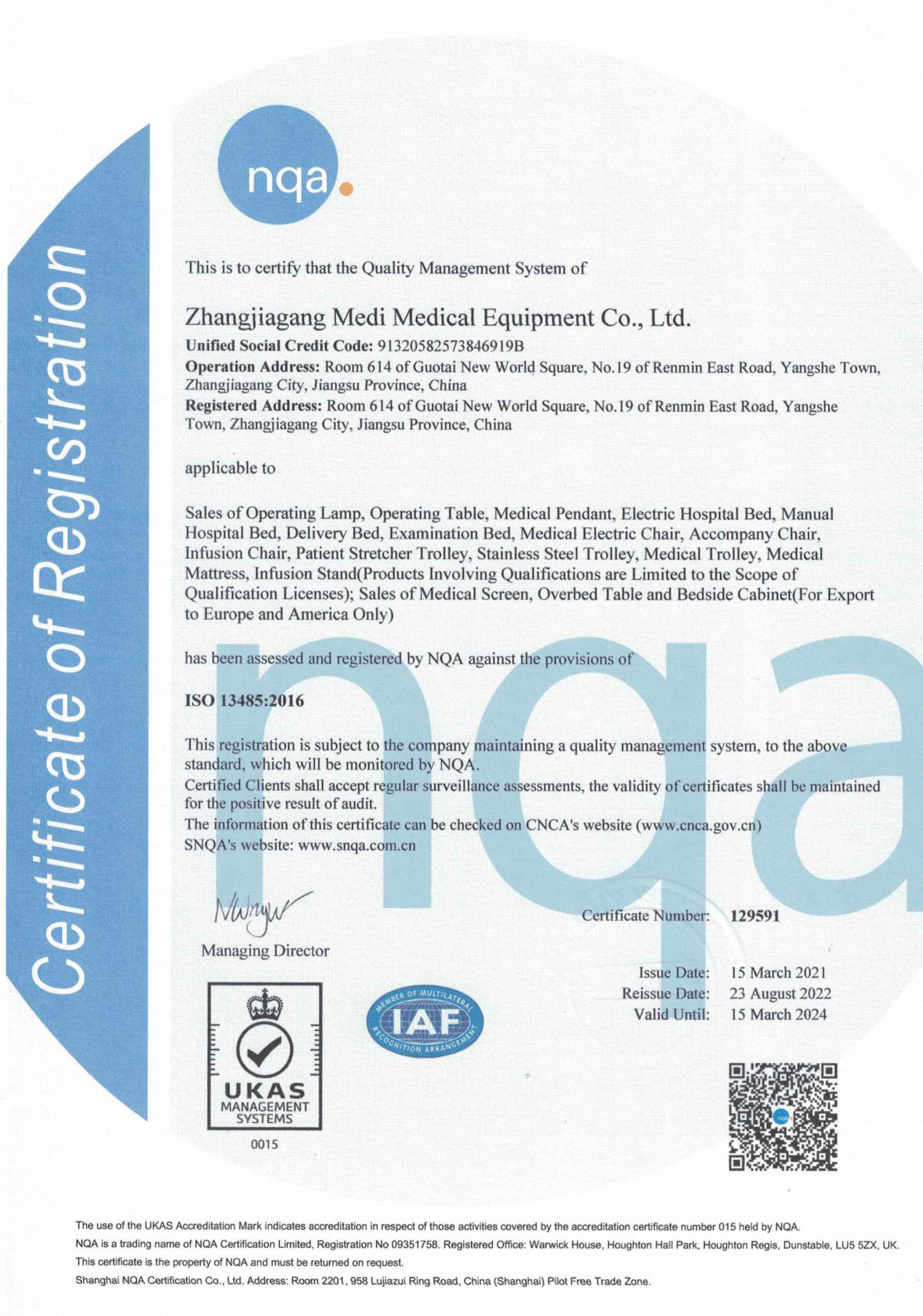 Milieu en - ISO 13485